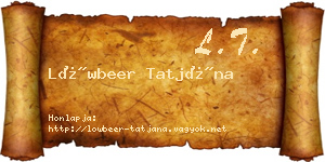 Löwbeer Tatjána névjegykártya