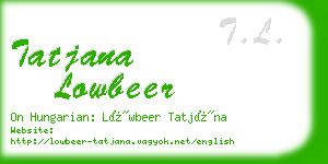 tatjana lowbeer business card